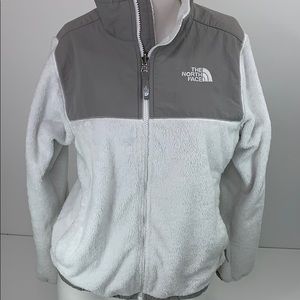 The North Face Denali Girls Gray White Full Zip L